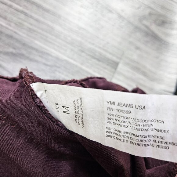 YMI Jeans Womens Medium Burgundy Stretch Skinny Casual Pants - Picture 7 of 12